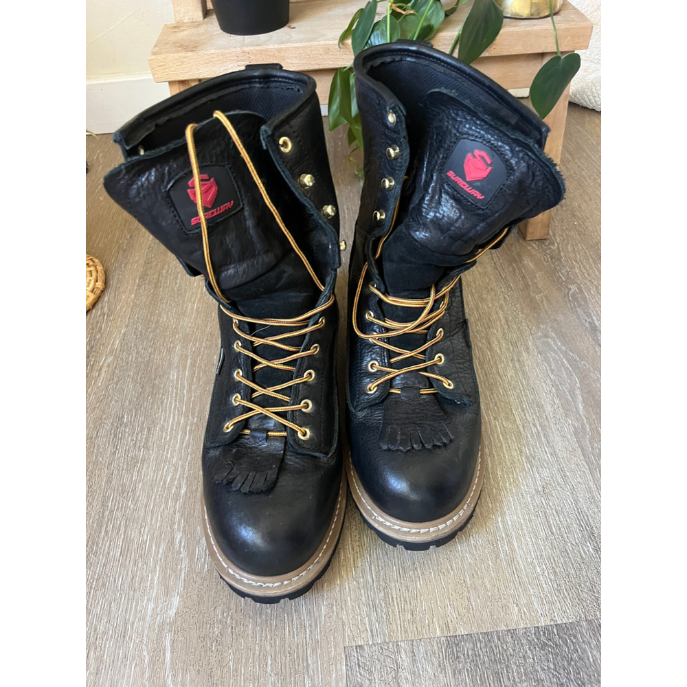 Sureway Black Leather Western Lacer Boots us men 13